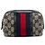 Pouch Gucci in tela GG beige con banda Web