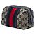 Pouch Gucci in tela GG beige con banda Web - vista 2