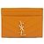 Autre Marque Tarjetero Saint Laurent Yellow Chevron Grain de Poudre Cassandre Amarillo Mostaza