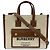 Mini tote Burberry Freya in tela marrone Beige