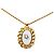 Collana Dior Gold con pendente ovale in resina con logo placcato oro D'oro - vista 2