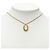 Collana Dior Gold con pendente ovale in resina con logo placcato oro D'oro - vista 6