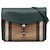 Sac bandoulière Derby Macken Burberry en cuir vert et toile House Check, petit modèle Vert foncé