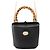 Borsa a secchiello Gucci Mini Dollar Calfskin Bamboo Marina nera Nero