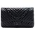 Chanel Black Medium Classic Chevron Lambskin So Black Double Flap Schwarz