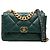 Chanel 19 Flap Large de piel de cordero verde Verde oscuro