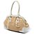 Sac à épaule Prada en raphia beige - vue 2