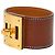 Bracciale Kelly Dog Hermès in pelle Barenia marrone e placcato oro - vista 2