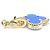 Bracciale Charm Vintage Alhambra in Agata Blu Van Cleef & Arpels D'oro - vista 4