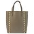 Jimmy Choo Star Studded Pegasus N S Leder Tote/Schultertasche Greige Grau - Ansicht 2