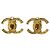 Chanel Vintage Coco Mark vergoldete Ohrringe Golden