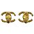 Chanel Vintage Coco Mark vergoldete Ohrringe Golden - Ansicht 2