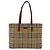 Borsa Tote Burberry in tela e pelle Marrone Beige