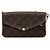 Borsa a tracolla Louis Vuitton Monogram Pochette Felicie Marrone Bianco Fuschia Monogramma