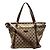 Borsa Tote 2-Way Gucci in tela GG e pelle marrone beige