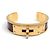 Hermès BRACCIALE HERMES KELLY APERTO PLACCATO ORO & PELLE DI COCCODRILLO MISURA 15.5CM BANGLE D'oro