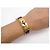 Hermès BRACCIALE HERMES KELLY APERTO PLACCATO ORO & PELLE DI COCCODRILLO MISURA 15.5CM BANGLE D'oro - vista 6