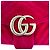 Bolsa de Ombro Gucci GG Marmont Pequena em Veludo Vermelho - vista 7