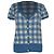 Polo Ralph Lauren Kurzarm-Cardigan aus blauem Leinen im Gingham-Karo Hellblau