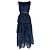Self portrait Self-Portrait Pailletten-besticktes Mesh-Midikleid mit V-Ausschnitt aus blauem Polyester
