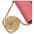 Saffiano Borsa a tracolla Prada con placca logo triangolo e catena porta carte Rosa - vista 8