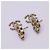 Boucles d'oreilles Chanel Triple Coco Mark strass Doré - vue 11