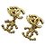 Boucles d'oreilles Chanel Triple Coco Mark strass Doré - vue 2