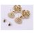 Pendientes Chanel Camellia Shell Flower Swing Blanco Dorado - vista 11