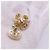Pendientes Chanel Camellia Shell Flower Swing Blanco Dorado - vista 12