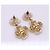 Pendientes Chanel Camellia Shell Flower Swing Blanco Dorado - vista 4
