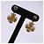 Pendientes Chanel Camellia Shell Flower Swing Blanco Dorado - vista 5