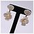 Pendientes Chanel Camellia Shell Flower Swing Blanco Dorado - vista 6