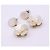 Pendientes Chanel Camellia Shell Flower Swing Blanco Dorado - vista 7
