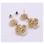 Pendientes Chanel Camellia Shell Flower Swing Blanco Dorado - vista 8