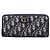 Cartera larga Christian Dior Oblique Jacquard Beige Azul marino