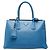 Sac à main cabas Prada avec plaque logo triangle Bleu