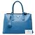 Sac à main cabas Prada avec plaque logo triangle Bleu - vue 13