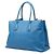 Sac à main cabas Prada avec plaque logo triangle Bleu - vue 2