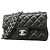 Chanel Mini Matelassé Schultertasche mit Kette Schwarz