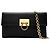 Borsa a tracolla con catena in pelle goffrata Gancini Salvatore Ferragamo Marrone Nero