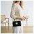 Borsa a tracolla con catena in pelle goffrata Gancini Salvatore Ferragamo Marrone Nero - vista 15