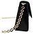 Borsa a tracolla con catena in pelle goffrata Gancini Salvatore Ferragamo Marrone Nero - vista 4