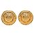 Brincos de pressão redondos Chanel Coco Mark Dourado