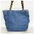 Borsa Tote Chanel in denim blu - vista 11