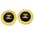 Chanel Coco Mark Circle Clip-Ohrringe Schwarz Golden