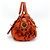 Prada Gaufre Convertible Satchel aus Leder und Tessuto Medium Orange - Ansicht 3