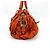 Prada Gaufre Convertible Satchel aus Leder und Tessuto Medium Orange - Ansicht 4