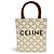 Céline Celine Vertical Cabas Triomphe Coated Canvas Large Branco