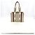 Chloé Borsa Tote Chloe Woody in Tela e Pelle Medium Beige - vista 2