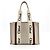 Chloé Borsa Tote Chloe Woody in Tela e Pelle Medium Beige - vista 3